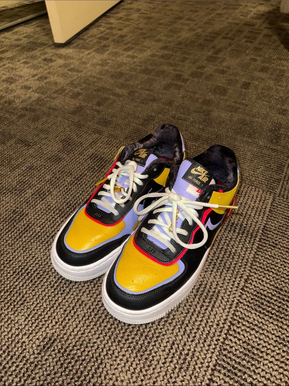 Nike Yellow Black Lavender Low-Top Sneaker